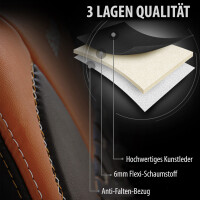 Sitzbez&uuml;ge passend f&uuml;r Kia Venga in Schwarz Braun Komplett