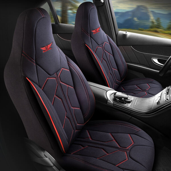 Sitzbezüge passend für Audi A1 in Schwarz Rot...