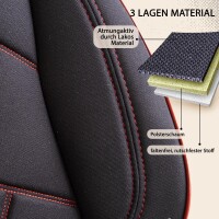 Sitzbez&uuml;ge passend f&uuml;r Auto Sleepers Wohnmobil Caravan in Schwarz Rot Pilot 1.2