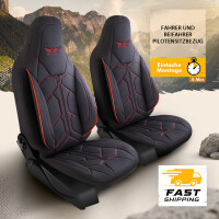 Sitzbez&uuml;ge passend f&uuml;r Rapido Wohnmobil Caravan in Schwarz Rot Pilot 1.2