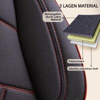 Sitzbez&uuml;ge passend f&uuml;r Sun Living Wohnmobil Caravan in Schwarz Rot Pilot 1.2