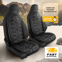 Sitzbez&uuml;ge passend f&uuml;r Forster Wohnmobil Caravan in Schwarz Grau Pilot 2.1