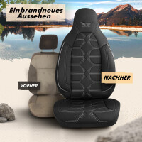 Sitzbez&uuml;ge passend f&uuml;r Tikro Wohnmobil Caravan in Schwarz Grau Pilot 2.1