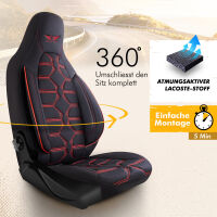 Sitzbez&uuml;ge passend f&uuml;r Opel Antara in Schwarz Rot Pilot 2.2