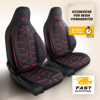 Sitzbez&uuml;ge passend f&uuml;r Peugeot 607 in Schwarz Rot Pilot 2.2