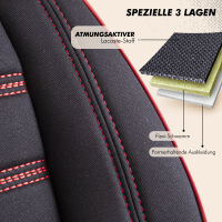 Sitzbez&uuml;ge passend f&uuml;r ADRIA Wohnmobil Caravan in Schwarz Rot Pilot 2.2