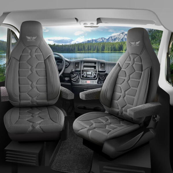 Sitzbezüge passend für C-tech Wohnmobil Caravan in Grau Pilot 2.4