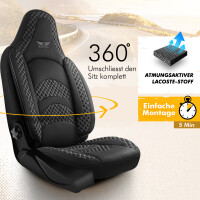 Sitzbezüge passend für Jaguar S-Type in Schwarz...