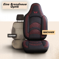 Sitzbez&uuml;ge passend f&uuml;r Citroen Nemo in Schwarz Rot Pilot 3.2