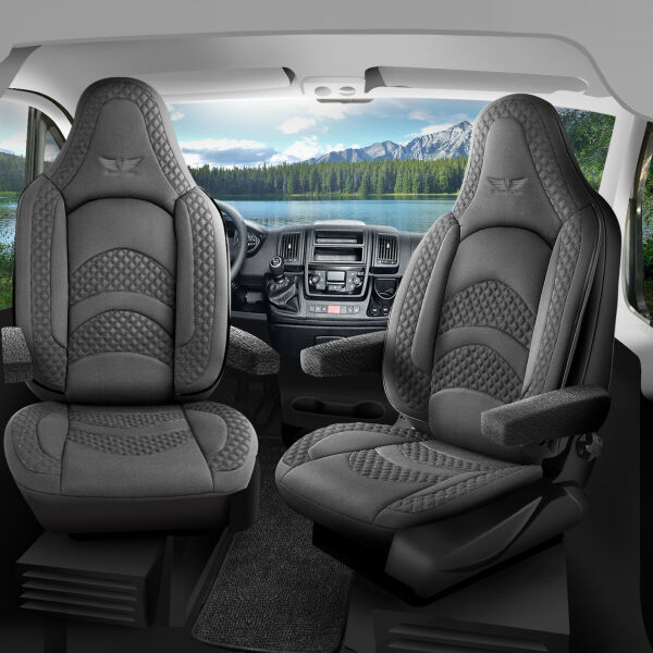 Sitzbezüge passend für C-tech Wohnmobil Caravan in Grau Pilot 3.4