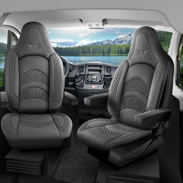 Sitzbezüge passend für Tikro Wohnmobil Caravan in Grau Pilot 3.4