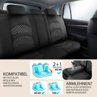Sitzbez&uuml;ge Komplett passend f&uuml;r Peugeot 307 in Schwarz Grau Pilot 3.1