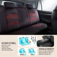 Sitzbez&uuml;ge Komplett passend f&uuml;r Skoda Roomstar in Schwarz Rot Pilot 3.2