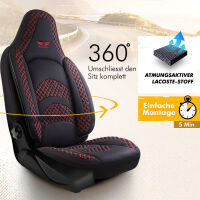 Sitzbez&uuml;ge Komplett passend f&uuml;r Peugeot 206 in Schwarz Rot Pilot 3.2