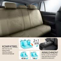Sitzbez&uuml;ge Komplett passend f&uuml;r Kia Carens in Beige Pilot 3.3
