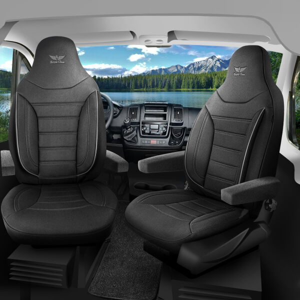 Sitzbezüge passend für Roller Team Wohnmobil Caravan in Schwarzgrau Pilot 4.1