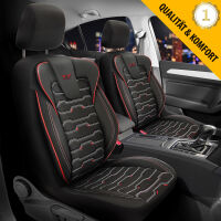 Sitzbez&uuml;ge passend f&uuml;r Ford Fiesta in Schwarz Rot Royal