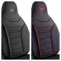 Sitzbez&uuml;ge passend f&uuml;r BMW 5er in Schwarz-Rot Pilot 4.2