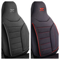 Sitzbez&uuml;ge passend f&uuml;r Mitsubishi Outlander in Schwarz-Rot Pilot 4.2