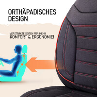 Sitzbez&uuml;ge passend f&uuml;r Cristall Wohnmobil Caravan in Schwarz-Rot Pilot 4.2