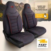 Sitzbez&uuml;ge passend f&uuml;r Flow Camper Wohnmobil Caravan in Schwarz-Rot Pilot 4.2