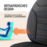 Sitzbez&uuml;ge passend f&uuml;r Fleurette Wohnmobil Caravan in Schwarz Blau Pilot 4.7