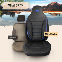 Sitzbez&uuml;ge passend f&uuml;r Mobilvetta Wohnmobil Caravan in Schwarz Blau Pilot 4.7