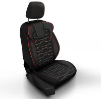 Sitzbez&uuml;ge passend f&uuml;r Nissan Leaf in Schwarz Rot Royal