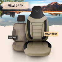 Sitzbez&uuml;ge passend f&uuml;r Bravia Mobil Wohnmobil Caravan in Beige Schwarz Pilot 4.8